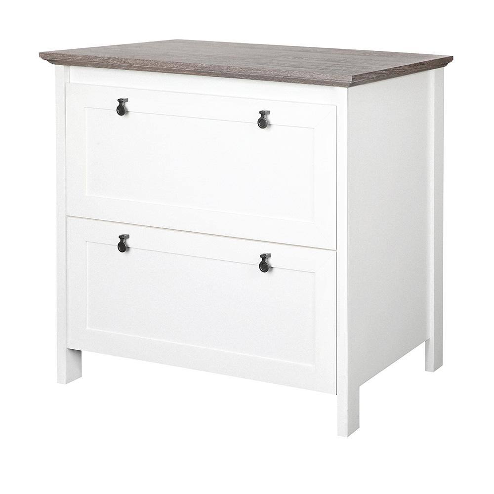 SAINT BIRCH Finley WhiteGray Oak 2-Drawer Lateral File Cabinet SBFL4025LFWG