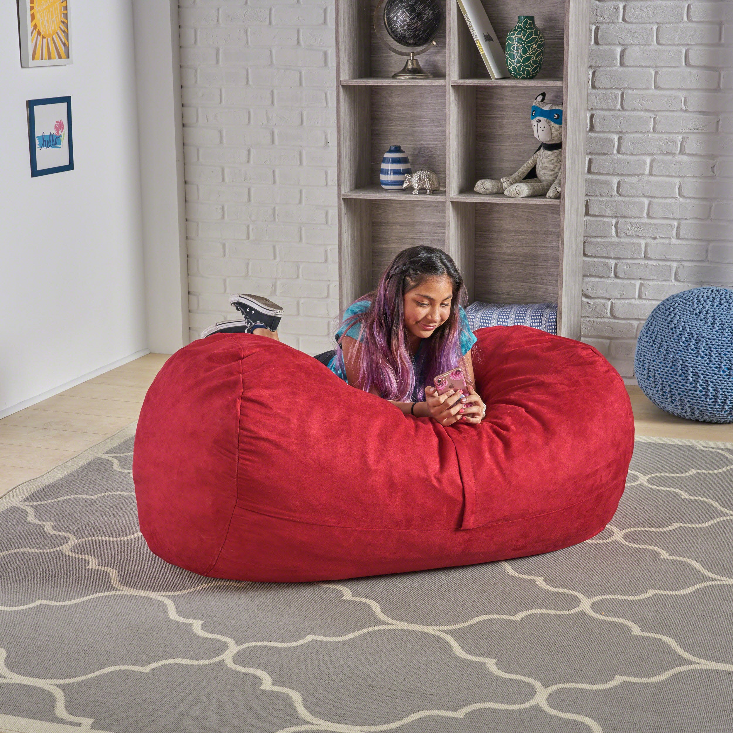 Cassell Fabric 4-foot Lounge Beanbag Chair