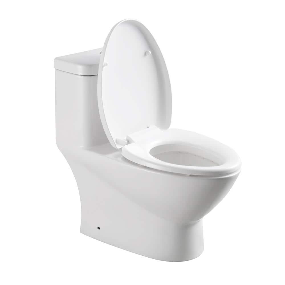 Fresca Serena 1piece 08  16 GPF Dual Flush Elongated Toilet in White