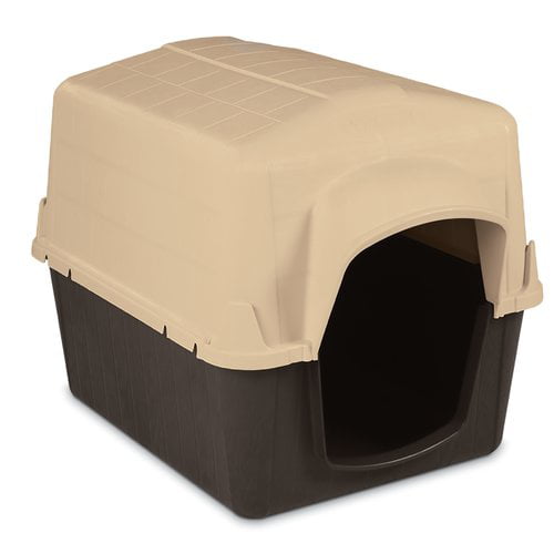 Aspen Petbarn 3 Doghouse， Tan， for Dogs 50 to 70 Pounds， Large