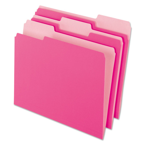 Pendaflex Interior File Folders， 1/3-Cut Tabs， Letter Size， Pink， 100/Box (421013PIN)