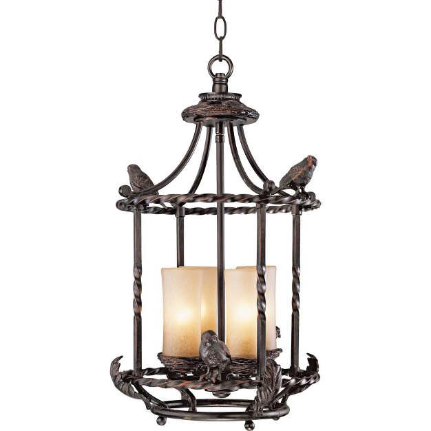 Wide Rustic Scavo Glass 4 light Fixture Dining Room House Foyer Kitchen