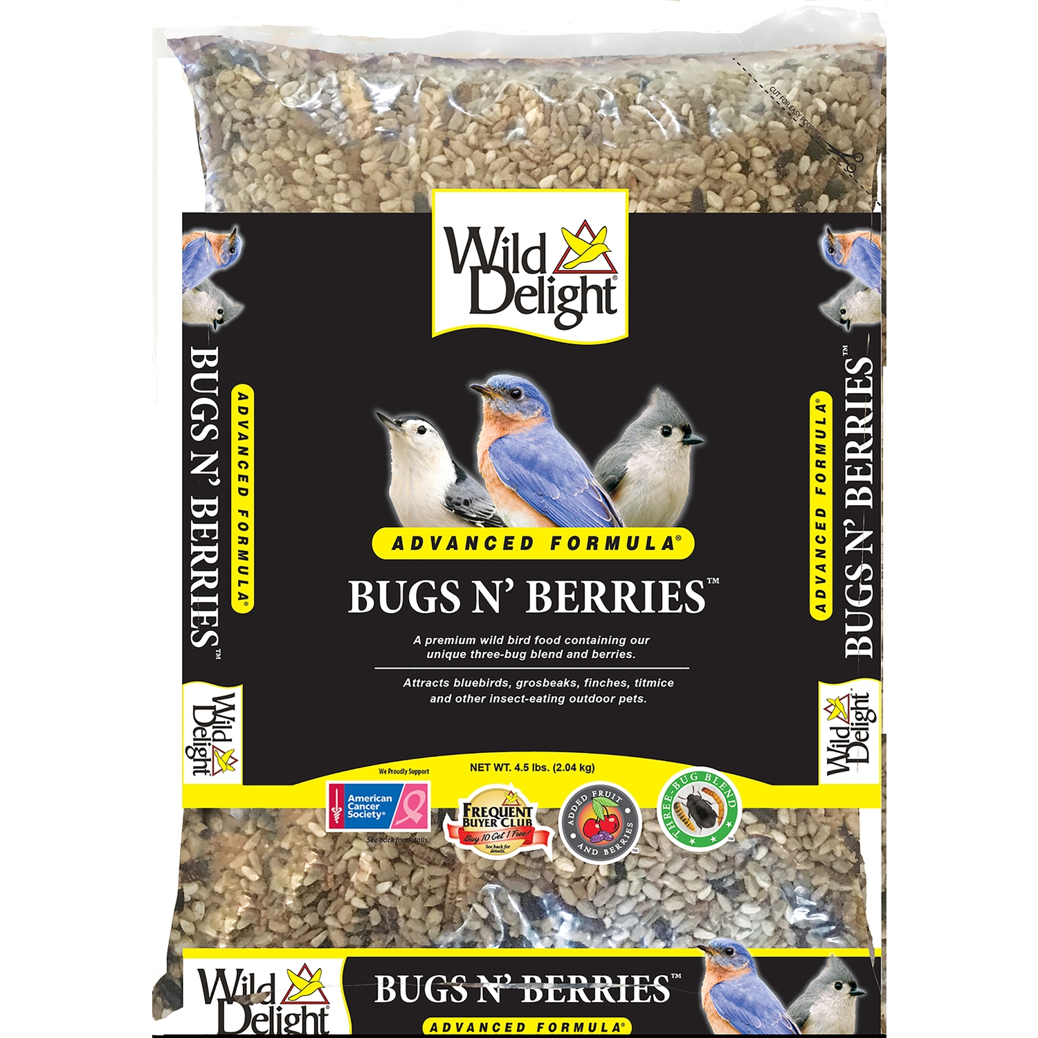 Wild Delight Bugs N Berries Assorted Species Safflower Seeds Wild Bird Food 4.5 lb