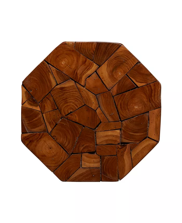 Rosemary Lane Teak Wood Contemporary Accent Table