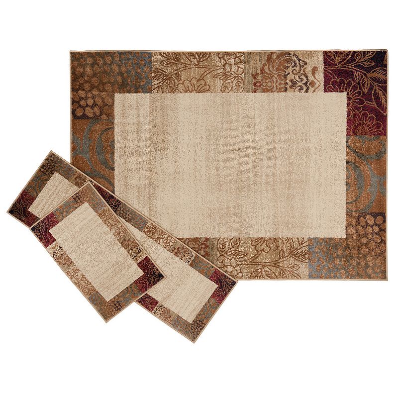 KHL Rugs Transitional Floral 3-pc. Rug Set