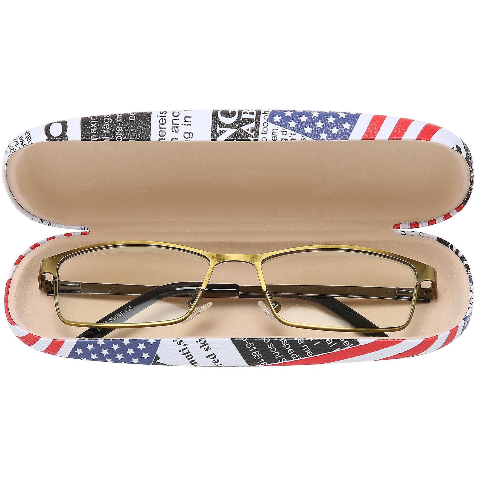 Unisex Blue Light Blocking Reading Glasses Metal Portable Elderly Presbyopic Glasses Bronze(+250 )