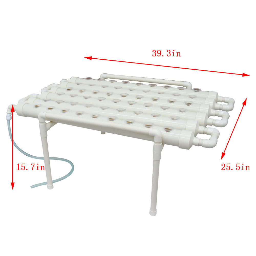 INTBUYING Hydroponic 54 Plant Site Grow Kit Garden Vegetable Planting System Horizontal 6 Pipe with Deep Well Pump