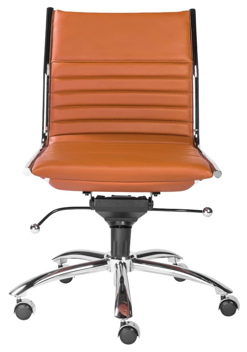 Euro Style Cognac Dirk Low Back Without Armrests Office Chair