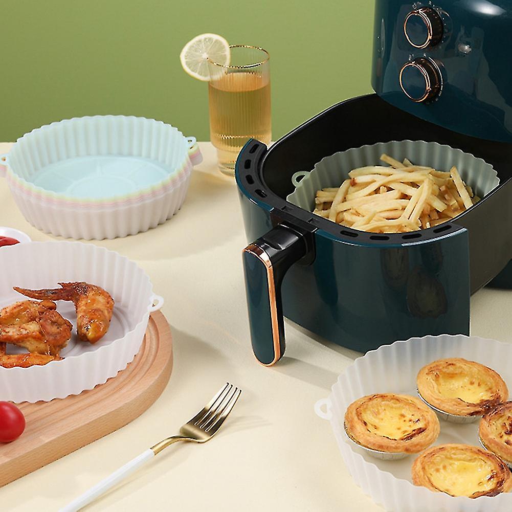 Silicone Pot Fryers Oven Baking Tray For Pizza Fried Chicken Accessories Round Pan Mat Blue