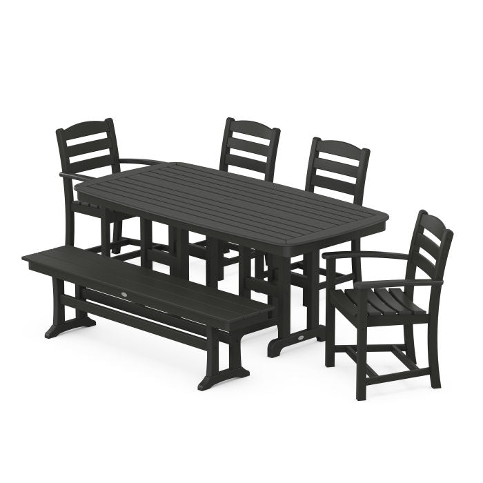 Polywood La Casa Café 6-Piece Dining Set with Bench PWS1269-1