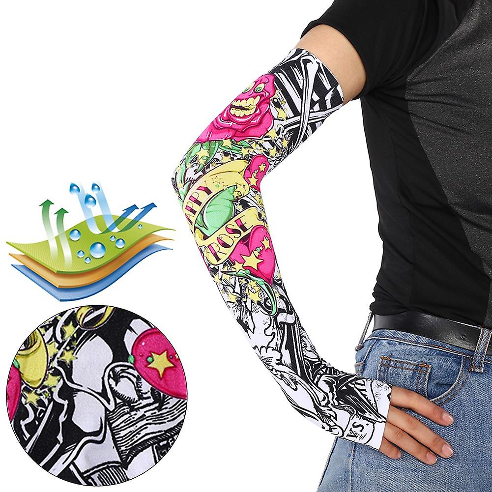 1 Pairs Arm Sleeves For Sun Protection， Cooling Sleeves Uv Sleeve Sports Half Finger Sleeves With Thumb Hole For Cycling， Fishing， Hiking， Driving[e]