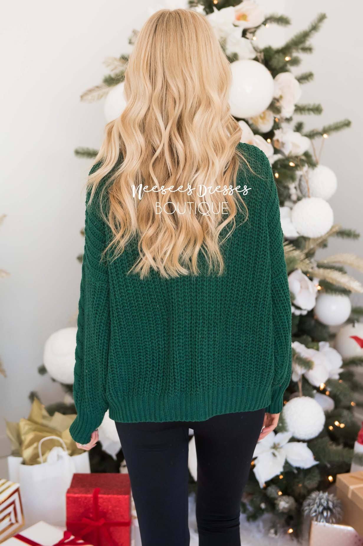 Blessed Heart Cable Knit Sweater