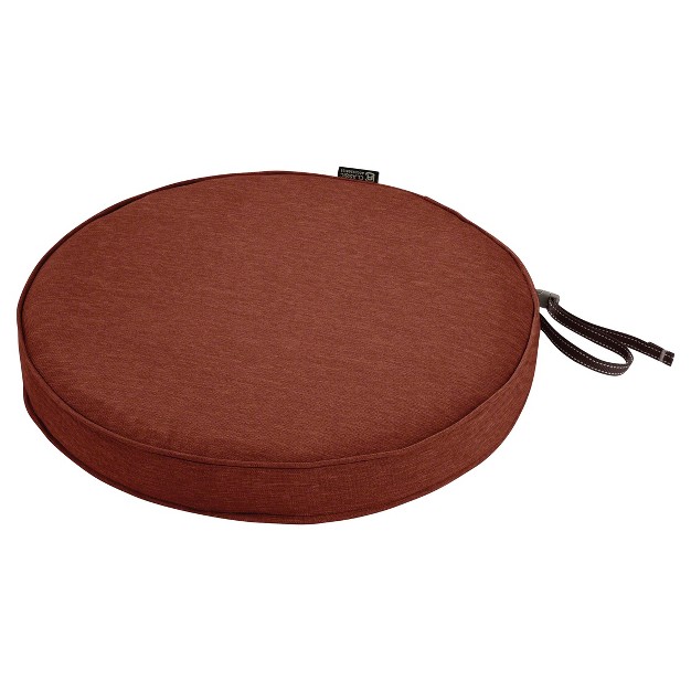 X 18 quot X 2 quot Montlake Fadesafe Round Patio Dining Seat Cushion Set Heather Henna Red Classic Accessories