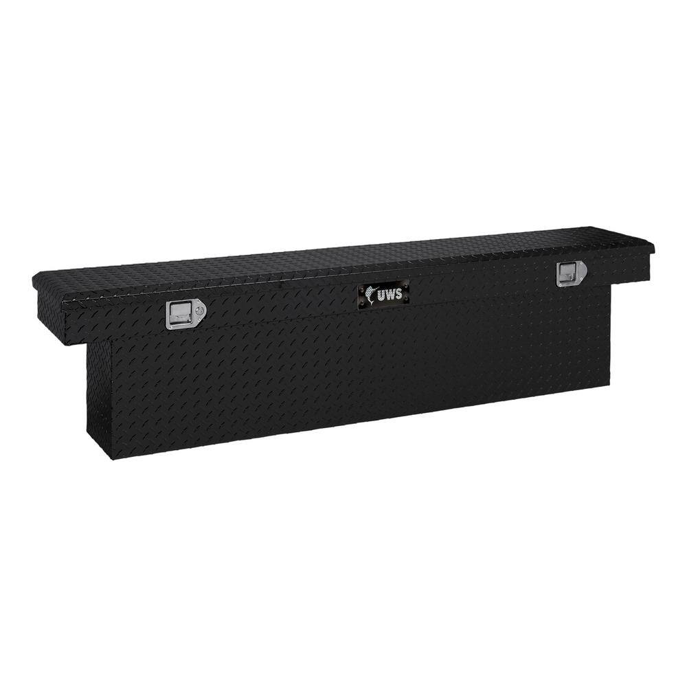 UWS 69 in. Gloss Black Aluminum Deep Slim-Line Truck Tool Box (Heavy Packaging) TBSD-69-SL-BLK