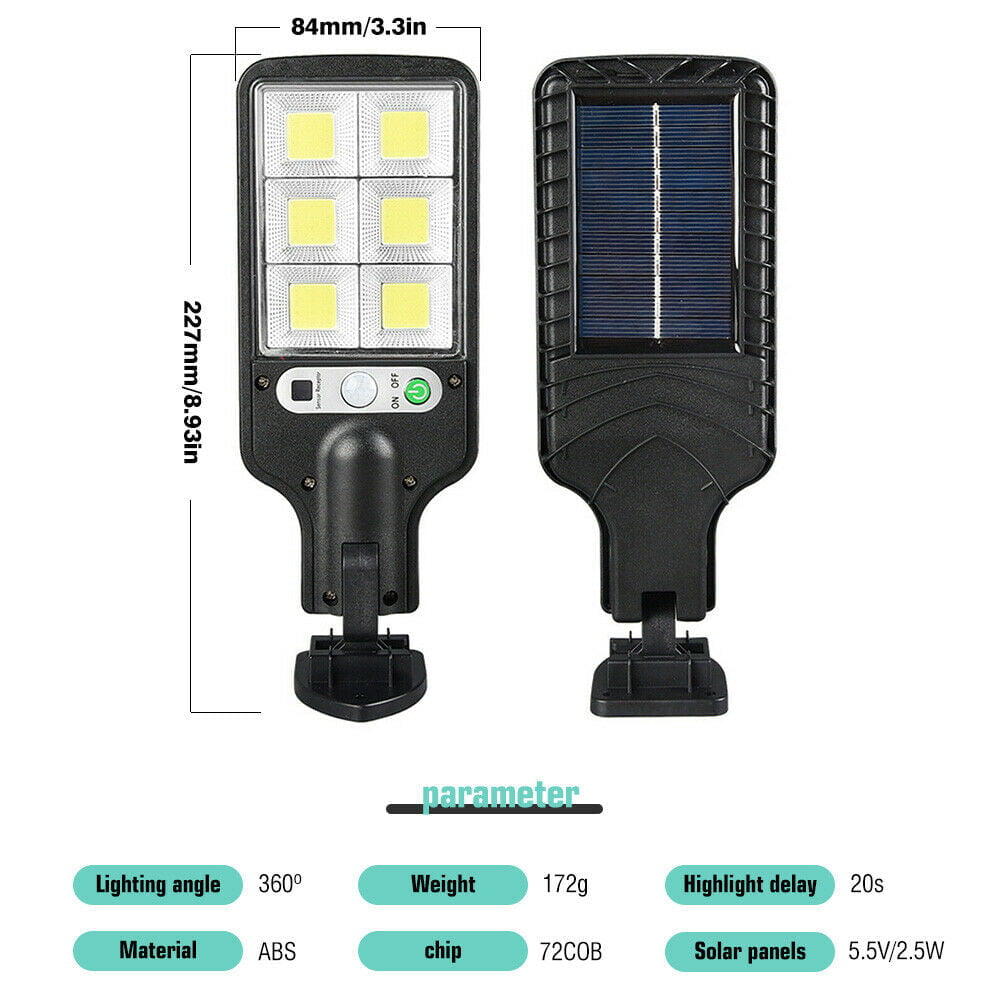 DFITO Solar Street Light， Outdoor Lamp Parking Lot Lights LED Solar Power Street Light Home Solar Lighting Dusk to Dawn W/Sensor Solar Lights for Garden Patio Street Basketball Court