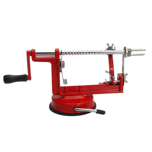 3-in-1 Hand-cranking Apple Peeler Slicer Peeler Red