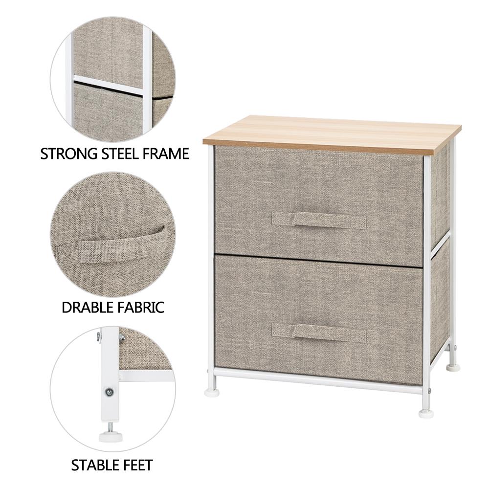 Zimtown Nightstand with 2 Drawers - Bedside Furniture and Accent End Table Chest Linen