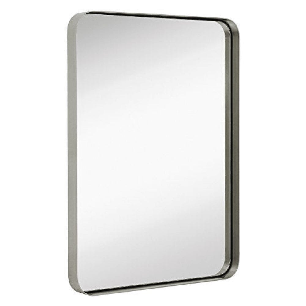 Contemporary Brushed Metal Wall Mirror