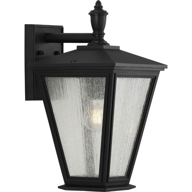 Progress Lighting Cardiff 1 light Outdoor Wall Lantern In Black With Clear Seeded Glass