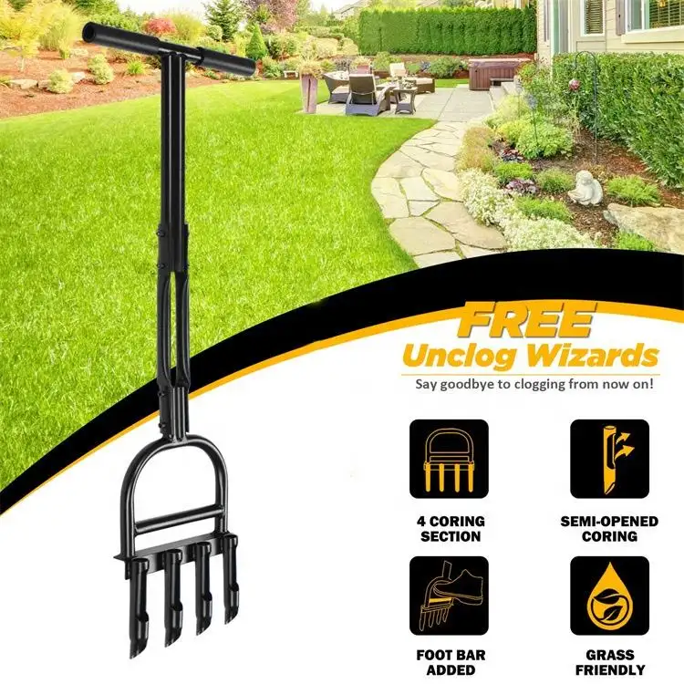 New Trend  Hot Sale Useful Manual Lawn Coring Aerator Gardening Hand Tools For Man