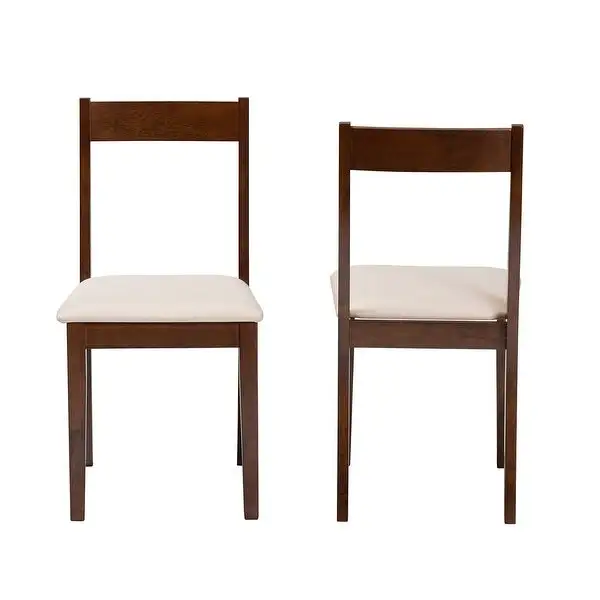 Carola Mid-Century Modern Dark Brown Finished Wood 2-Piece Dining Chair Set