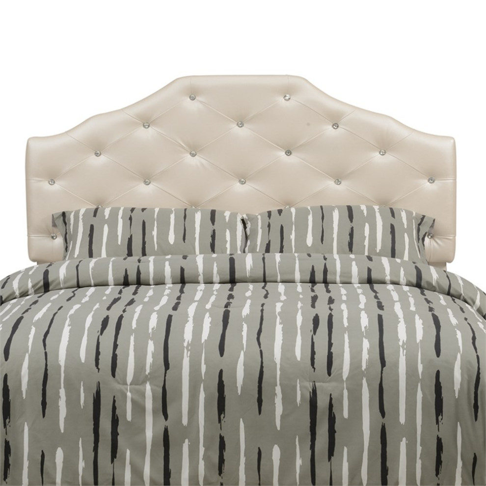 Dawson Pearl Faux Leather Upholstered Queen Headboard   Transitional   Headboards   by Homesquare  Houzz