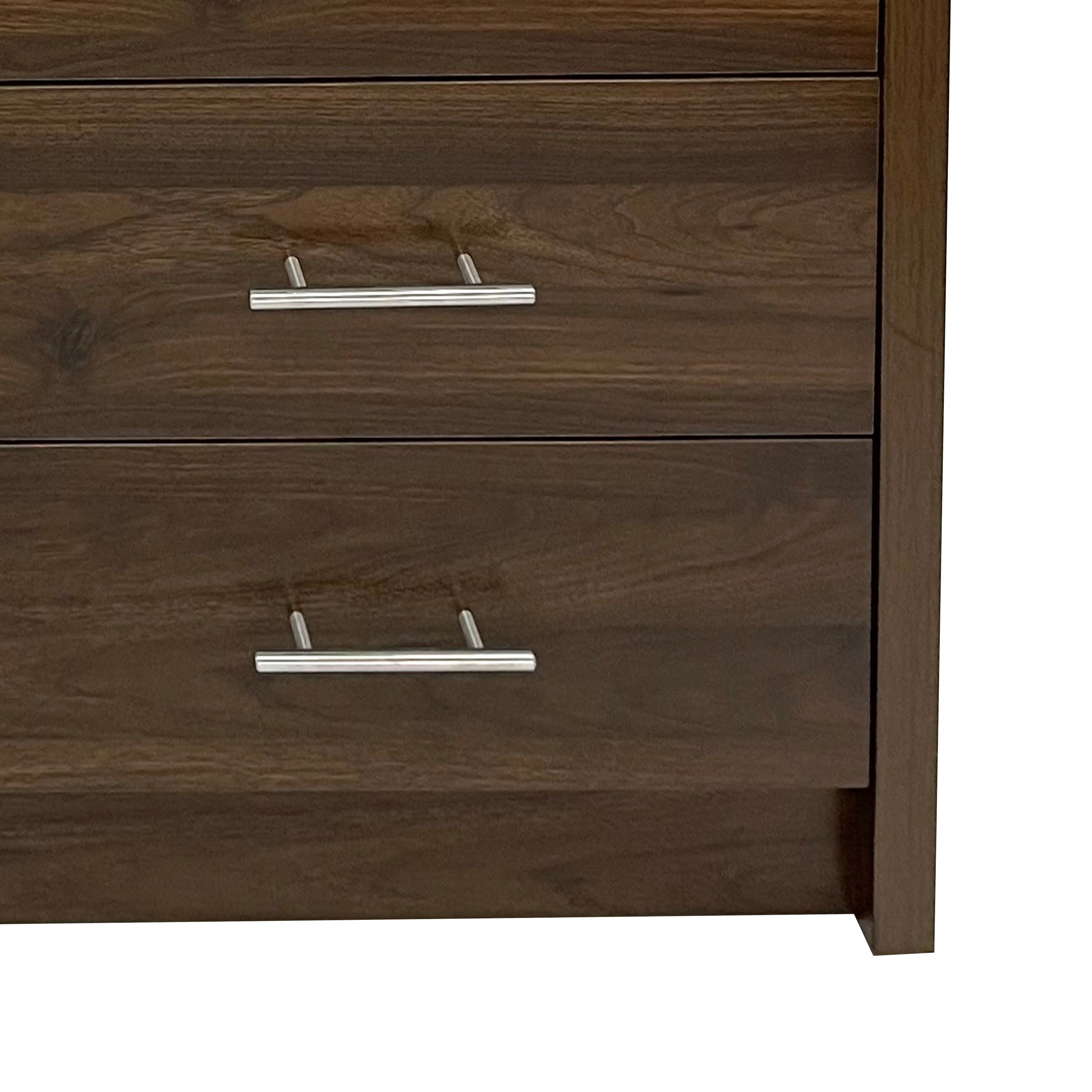 Marlette Modern 3 Piece Double Dresser and Nightstand Bedroom Set