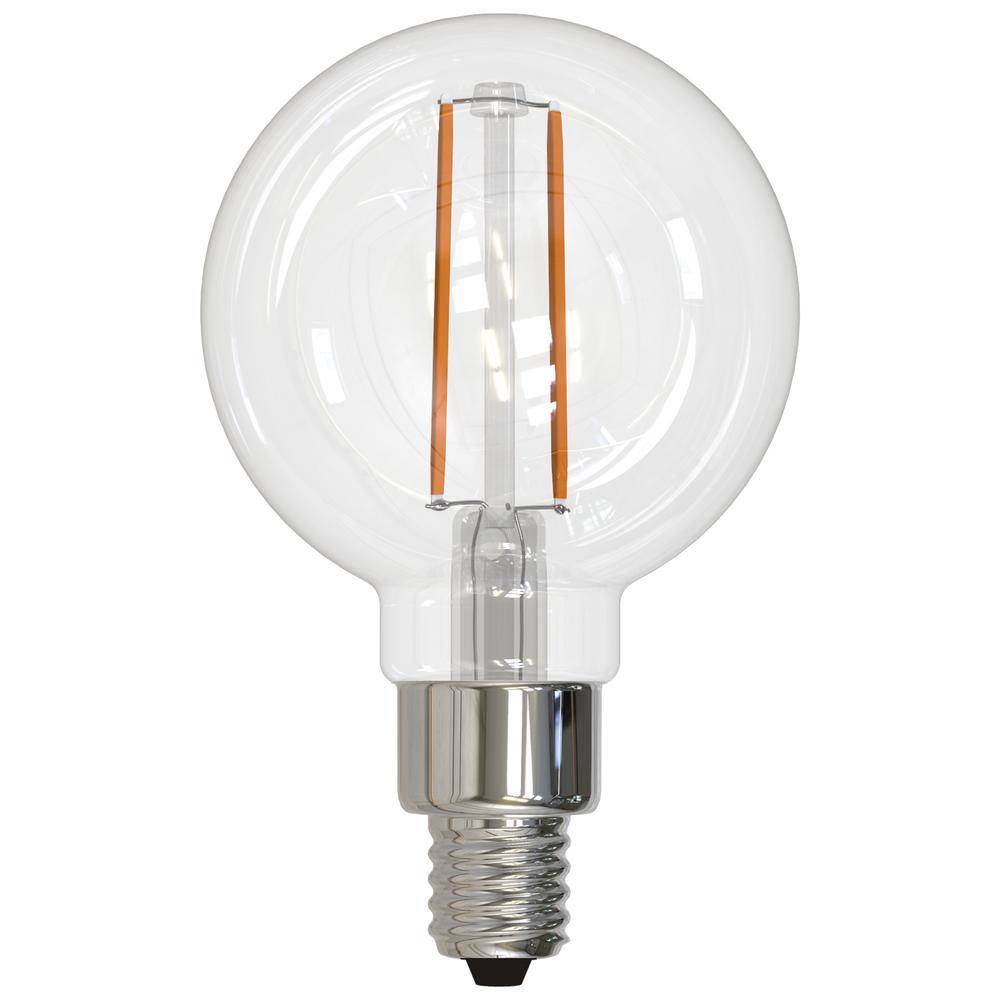 Bulbrite 25-Watt Equivalent Dimmable G16 Vintage Edison Clear LED Light Bulb with Candelabra (E12) Base 2700K (4-Pack) 862694