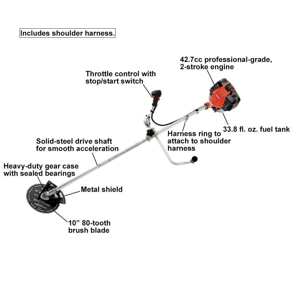 ECHO 42.7 cc Gas 2-Stroke U-Handle TrimmerBrushcutter SRM-410U