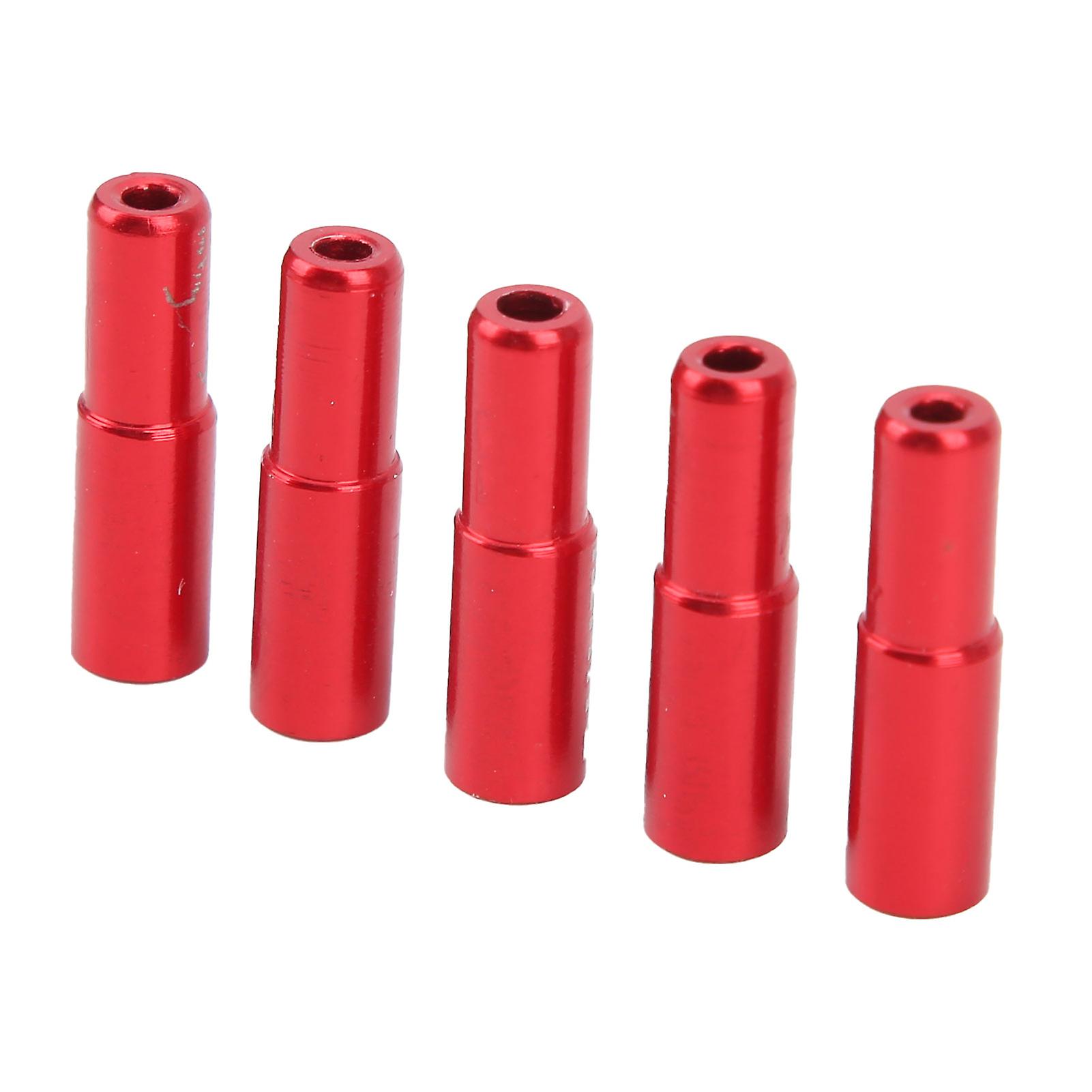 Duuti 5pcs 5mm Bicycle Brake Cable Inner End Caps Crimps Aluminum Alloy Shifter Ferrules For Road Mountain Bikesred