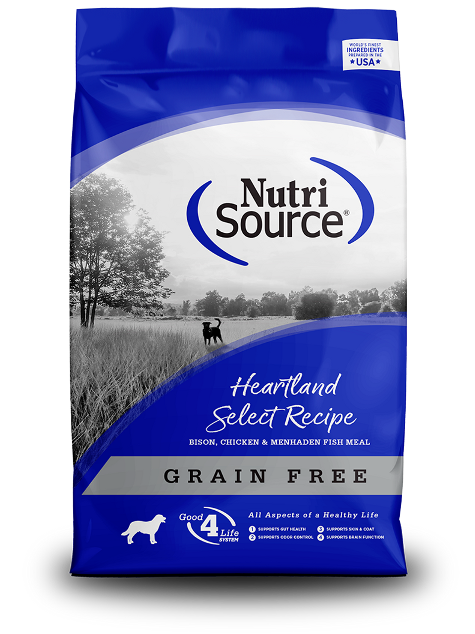 NutriSource Grain Free Heartland Select Recipe Dry Dog Food， 30 Lb. Bag