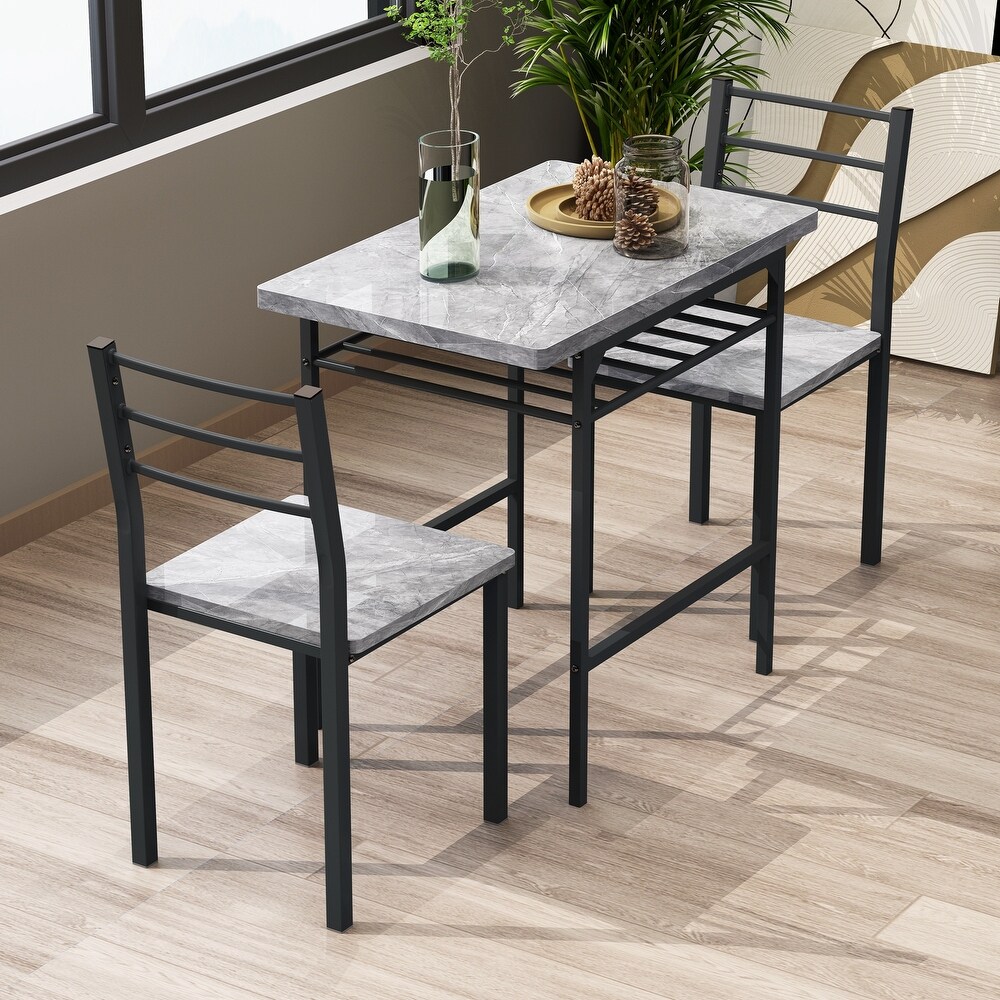 3 Piece Dining Table Set with 2 Chairs