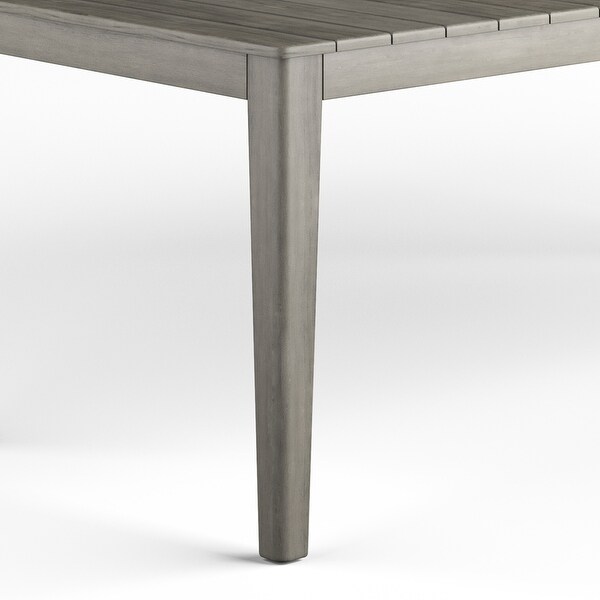 WyndenHall Lotus 83 inch Wide Contemporary Outdoor Dining Table in Distressed Weathered Grey - N/A