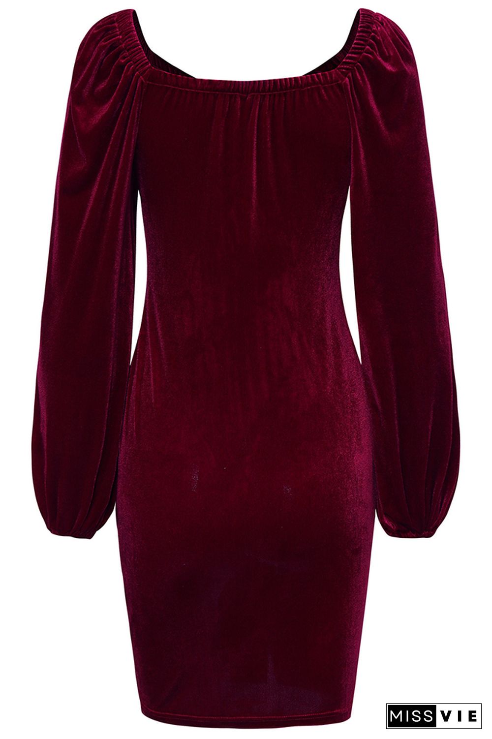 Velvet Long Sleeve Mini Dress