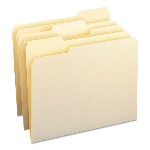 Smead Manila File Folders， 1/3-Cut Tabs， Letter Size， 100/Box (10330)