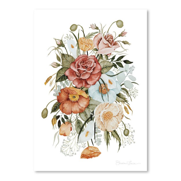 Americanflat Botanical Roses And Poppies By Shealeen Louise Poster Art Print