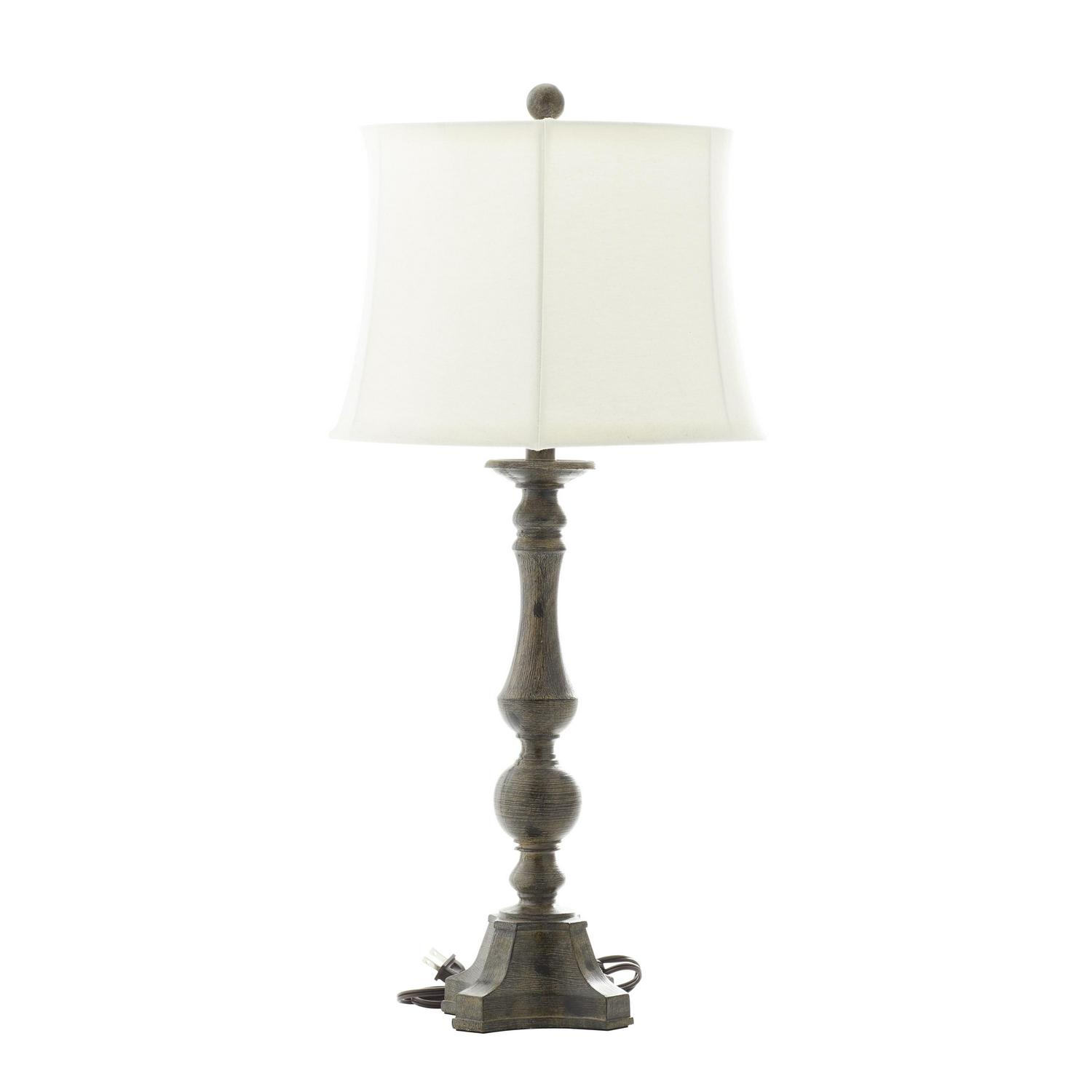 DecMode 30 Brown Table Lamp with Cream Linen Shade (2 Count)