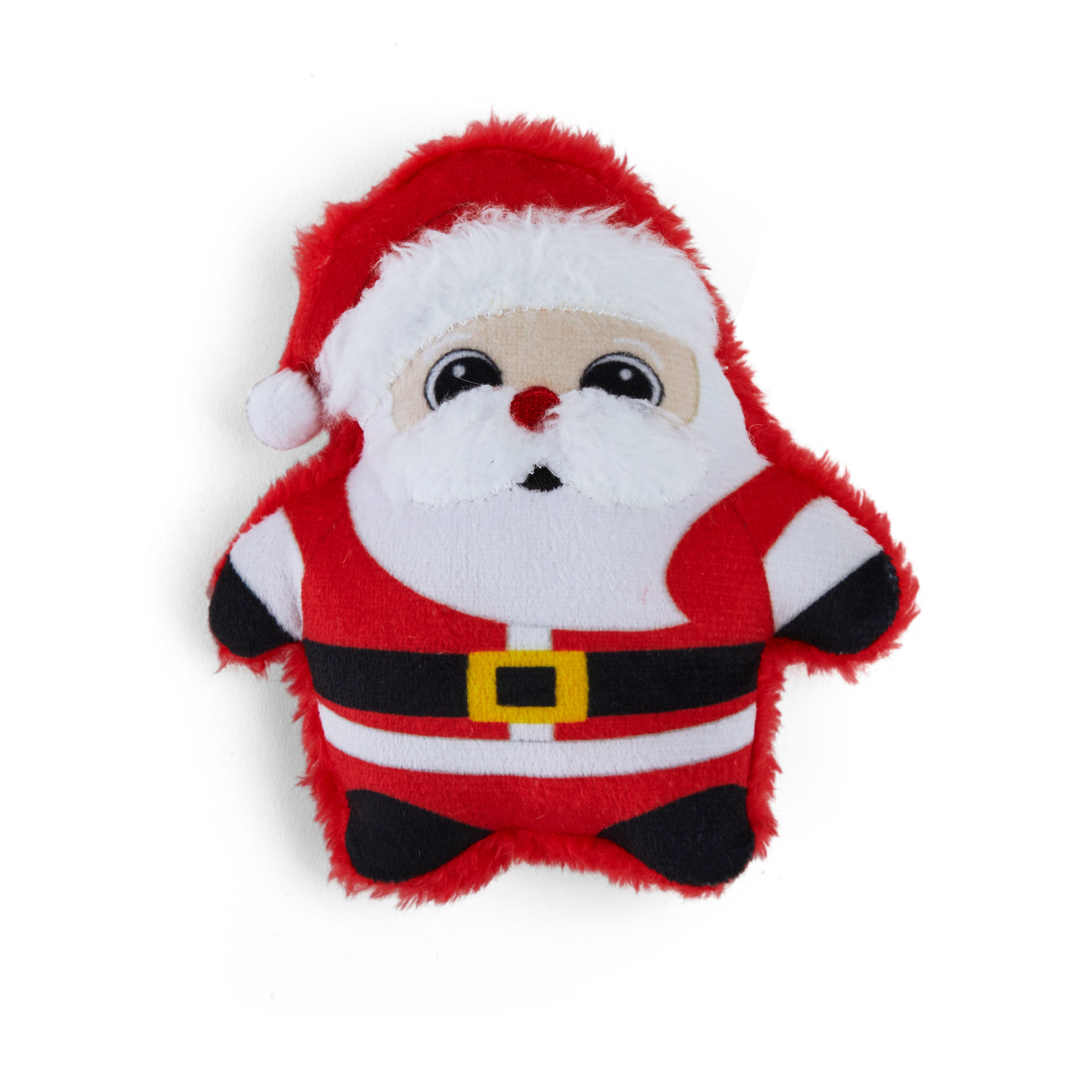 More and Merrier Plush Santa Cookie Dog Toy， X-Small， Pack of 2