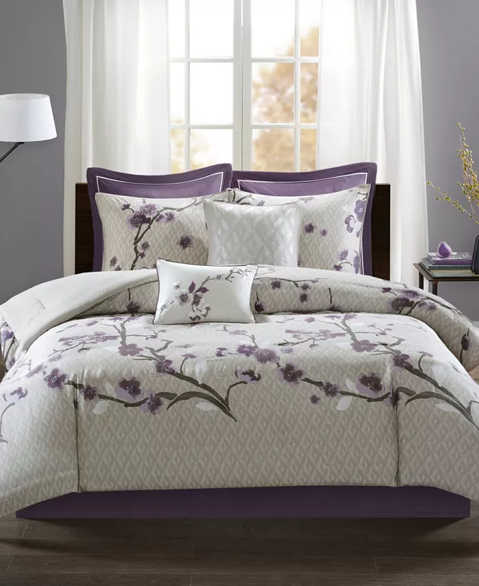 Madison Park Holly 7-Pc. Duvet Cover Set， Full Queen