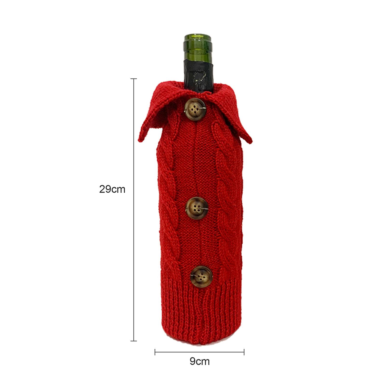White Christmas Wine Bottle Cover Christmas Wine Bottle Knitted Holiday Wine Bottle Dress Cute Christmas Gifts Birthday Party Crafts Decorations