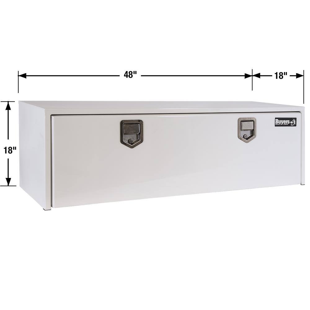 Buyers Products Company 18 in. x 18 in. x 48 in. White Steel Underbody Truck Tool Box 1702210