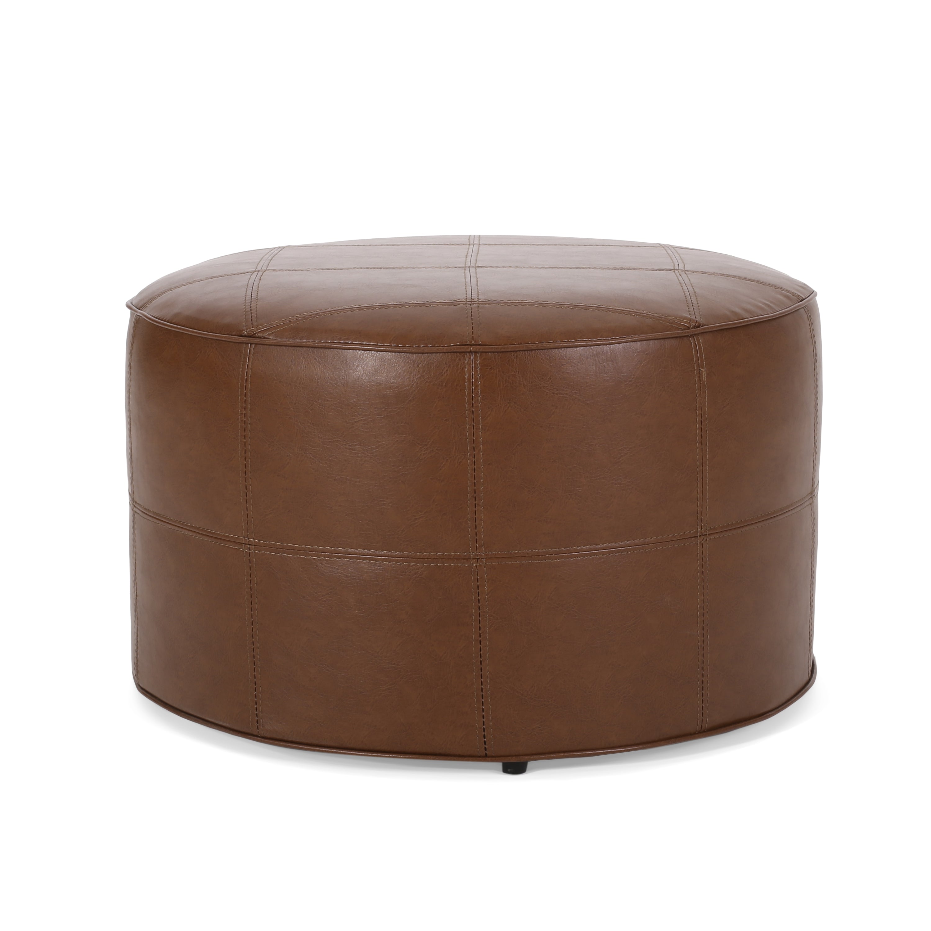 Dored Faux Leather Upholstered Ottoman