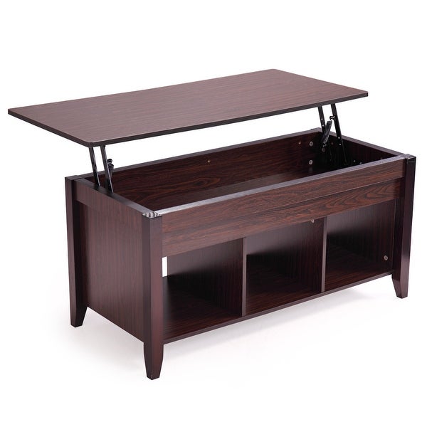 Lifting Coffee Table with Cabinet Dark Coffee Color - 41*19.3*19