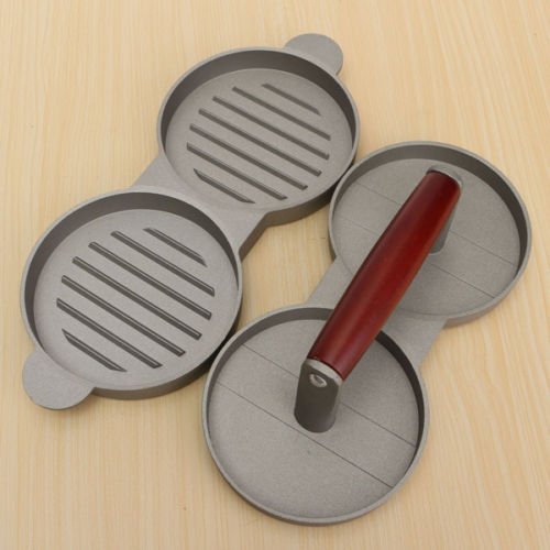 Nonstick Aluminum Hamburger Beef Grill Double Burger Press Maker Kitchen Mold