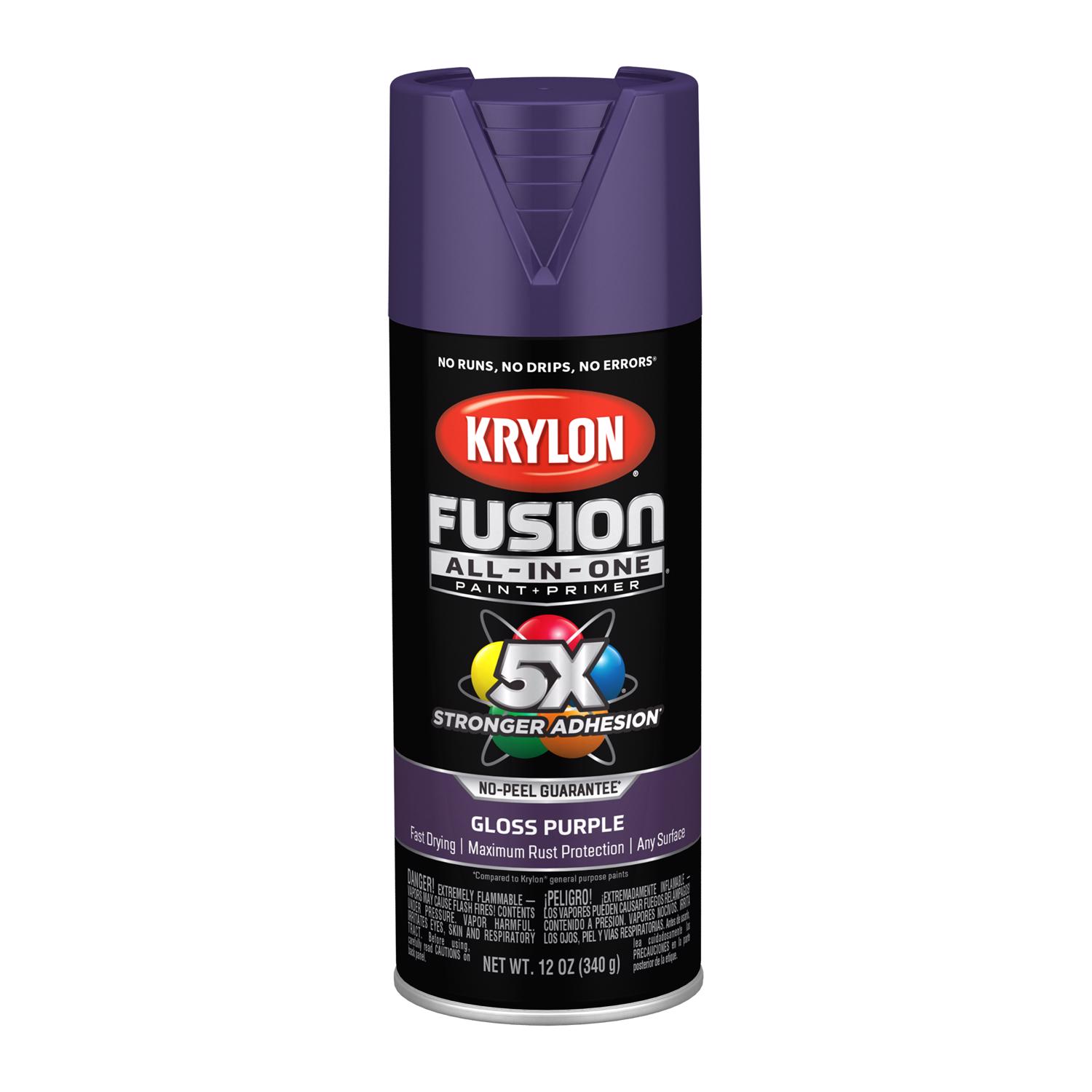 Krylon Fusion All-In-One Gloss Purple Paint+Primer Spray Paint 12 oz