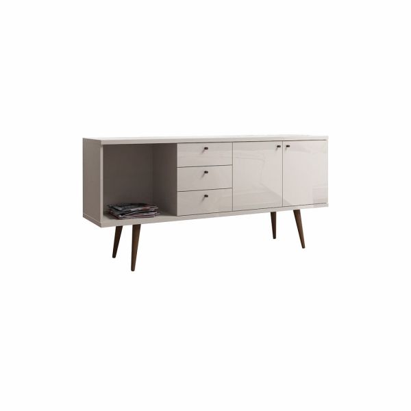 Utopia Wide Dresser in Off White and Maple Cream