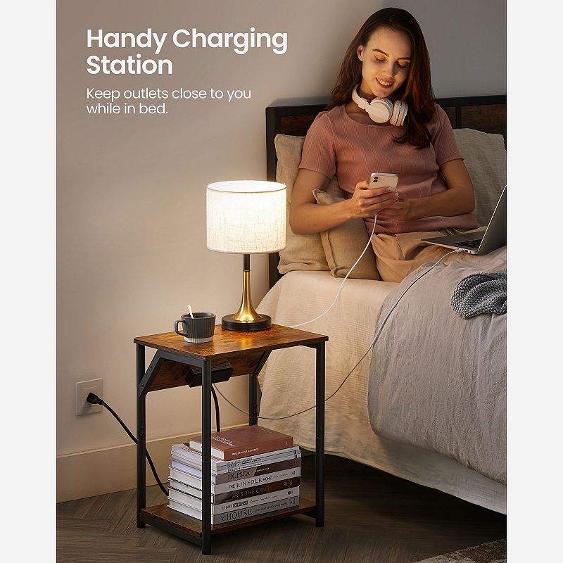 Plug-in Series Side Table With Usb Ports And Outlet