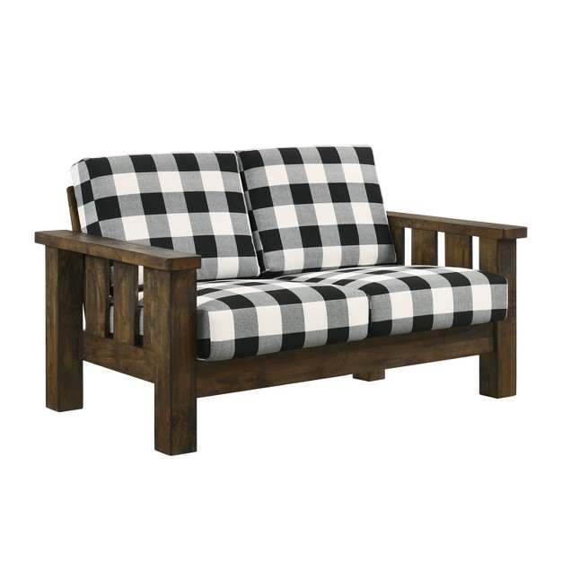 Jovie Gingham Rustic Loveseat Homes Inside Out