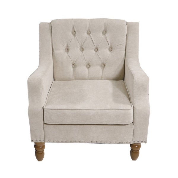 Button Tufted Upholstered Armchair Accent Chair