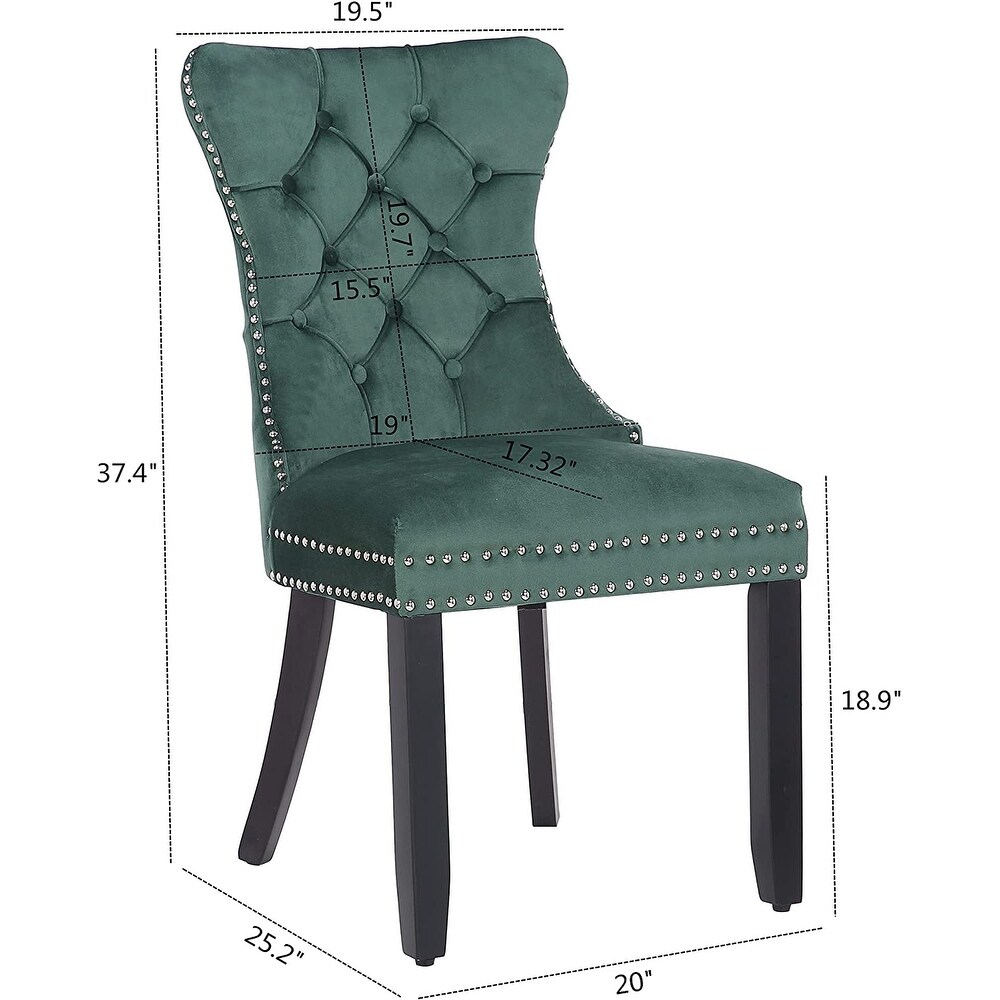 High Back Velvet Upholstered Dining Chairs